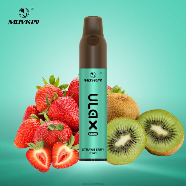 RandM Movkin Ulax 6800 (keramische spoel) oplaadbaar wegwerpvape-pod-apparaat aardbei-kiwi - RandM vape 9000 Belgie L0D2B66