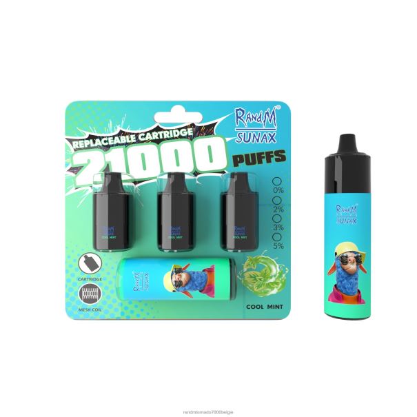RandM Sunax 21000 vervangbaar vape-apparaat voor luchtstroomregeling 1 st frisse munt - RandM tornado vape smaken L0D2B265