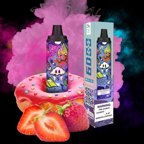 RandM Tornado 6000 luchtstroomregeling vape pod-apparaat 1 st aardbei donut - RandM tornado vape smaken L0D2B285