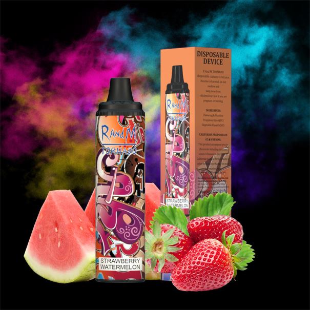 RandM Tornado 6000 luchtstroomregeling vape pod-apparaat 1 st aardbei watermeloen - RandM smaken L0D2B292