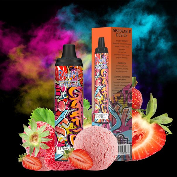 RandM Tornado 6000 luchtstroomregeling vape pod-apparaat 1 st aardbeienijs - RandM tornado vape smaken L0D2B295