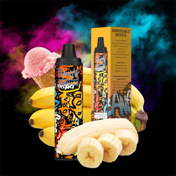 RandM Tornado 6000 luchtstroomregeling vape pod-apparaat 1 st bananen-vanille-ijs - RandM tornado Belgium L0D2B297