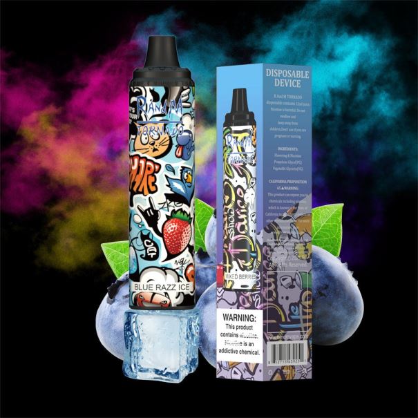 RandM Tornado 6000 luchtstroomregeling vape pod-apparaat 1 st blauw razz-ijs - RandM vape Antwerpen L0D2B293