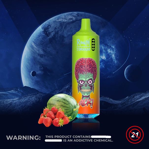 RandM Tornado 9000 vape pod-apparaat 1pc versie 1 aardbei watermeloen - RandM vape België L0D2B128