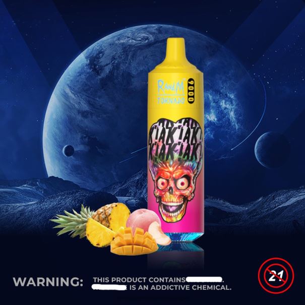 RandM Tornado 9000 vape pod-apparaat 1pc versie 1 perzikkleurige mango-ananas - RandM vape Antwerpen L0D2B133