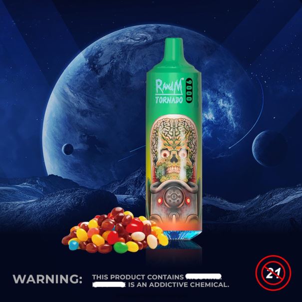 RandM Tornado 9000 vape pod-apparaat 1pc versie 1 regenboog snoep - RandM vapes bestellen L0D2B131