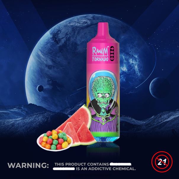 RandM Tornado 9000 vape pod-apparaat 1pc versie 1 watermeloen kauwgom - tornado vape België L0D2B130