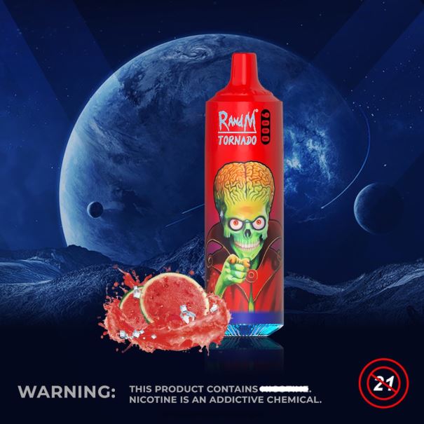 RandM Tornado 9000 vape pod-apparaat 1pc versie 2 watermeloen brazz ijs - RandM tornado Belgium L0D2B147