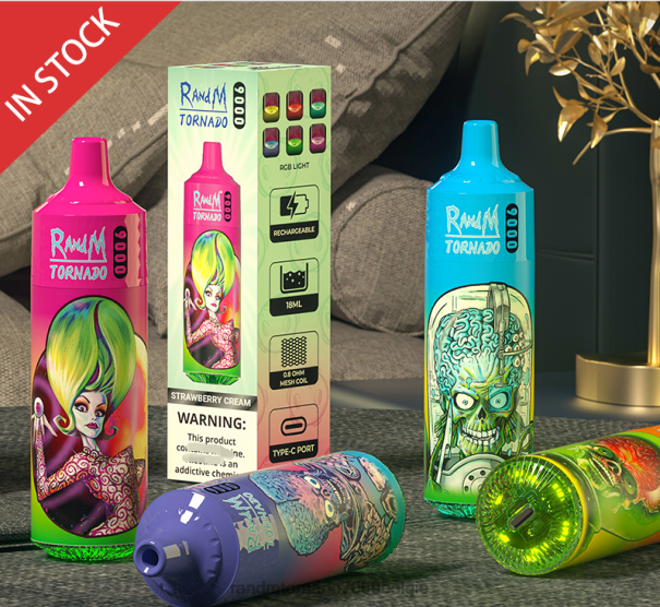 RandM Tornado 9000 vape pod-apparaat 1pc versie 3 blauwe razz kush - RandM smaken L0D2B162