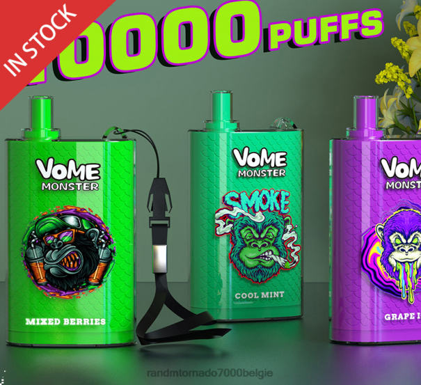 RandM Vome Monster 10000 luchtstroomregeling vape pod-apparaat 1 st weelderig ijs - RandM tornado Belgium L0D2B277