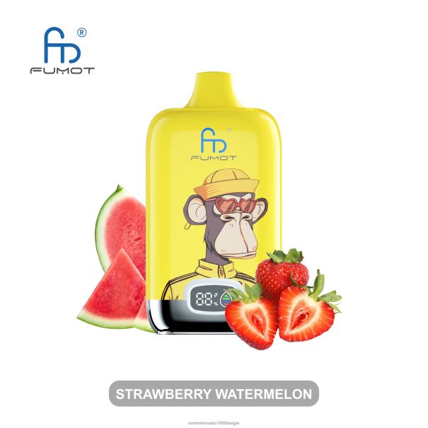 Fumot Original RandM Digital Box 12000 batterij en vloeistofdisplay vape-apparaat aardbei watermeloen - RandM tornado vape smaken L0D2B5