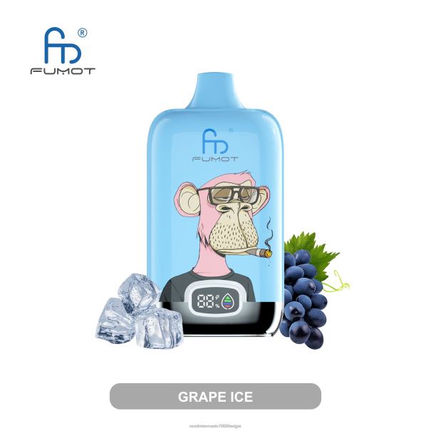 Fumot Original RandM Digital Box 12000 batterij en vloeistofdisplay vape-apparaat druiven ijs - RandM vape Antwerpen L0D2B3