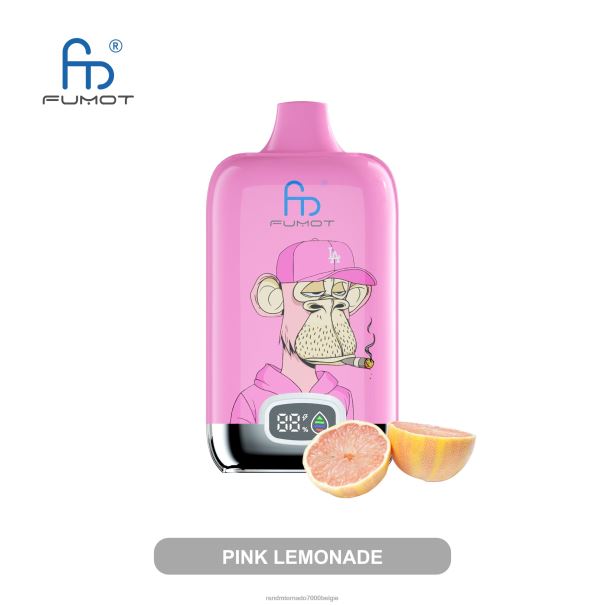 Fumot Original RandM Digital Box 12000 batterij en vloeistofdisplay vape-apparaat roze limonade - RandM vapes bestellen L0D2B11