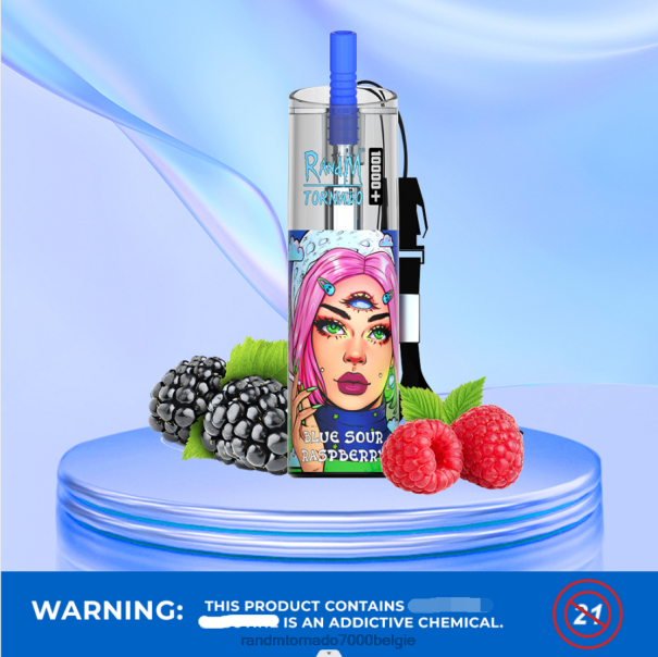 RandM Tornado 10000 plus luchtstroomregeling vape-apparaat 1 st blauwzure framboos - RandM vape Antwerpen L0D2B83
