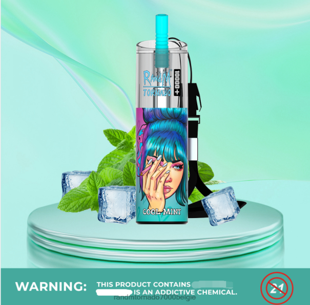 RandM Tornado 10000 plus luchtstroomregeling vape-apparaat 1 st frisse munt - RandM smaken L0D2B72