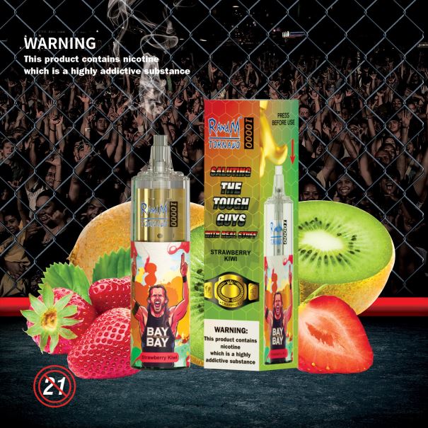RandM Tornado 10000 luchtstroomregeling vape-apparaat 1 st aardbei-kiwi - RandM vape België L0D2B118
