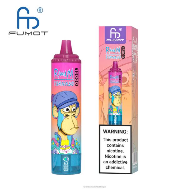 Fumot RandM Tornado 15000 vape-apparaat met batterij en ejuice-display versie 1 ananas ijs - RandM vape Antwerpen L0D2B23