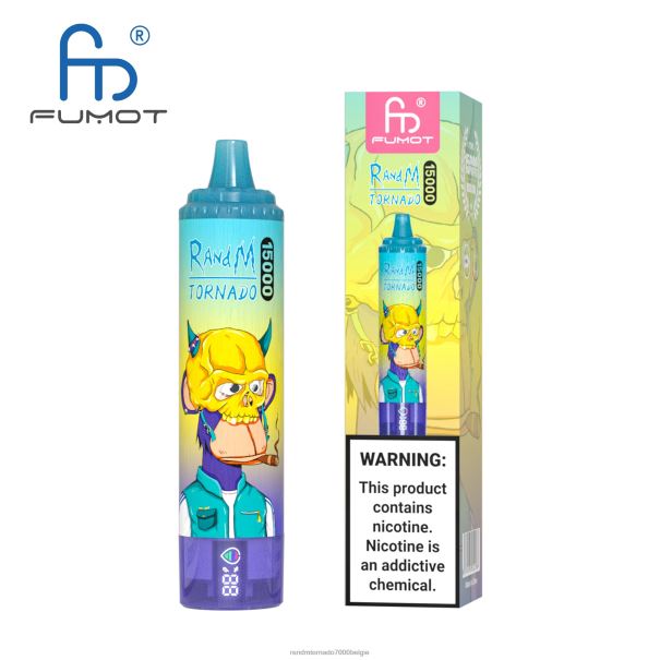 Fumot RandM Tornado 15000 vape-apparaat met batterij en ejuice-display versie 1 druiven ijs - RandM tornado Belgium L0D2B27