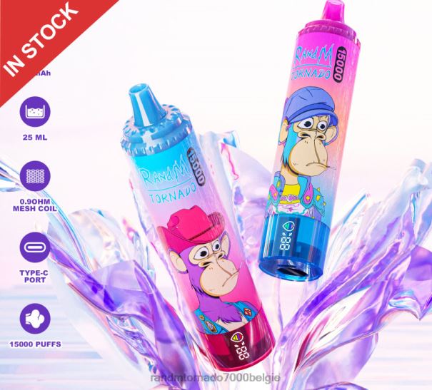 Fumot RandM Tornado 15000 vape-apparaat met batterij en ejuice-display versie 1 kers - RandM tornado prijs L0D2B24