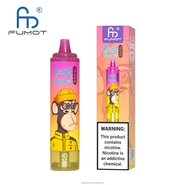 Fumot RandM Tornado 15000 vape-apparaat met batterij en ejuice-display versie 1 kers - RandM tornado prijs L0D2B24
