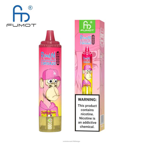 Fumot RandM Tornado 15000 vape-apparaat met batterij en ejuice-display versie 1 kers - RandM tornado prijs L0D2B24