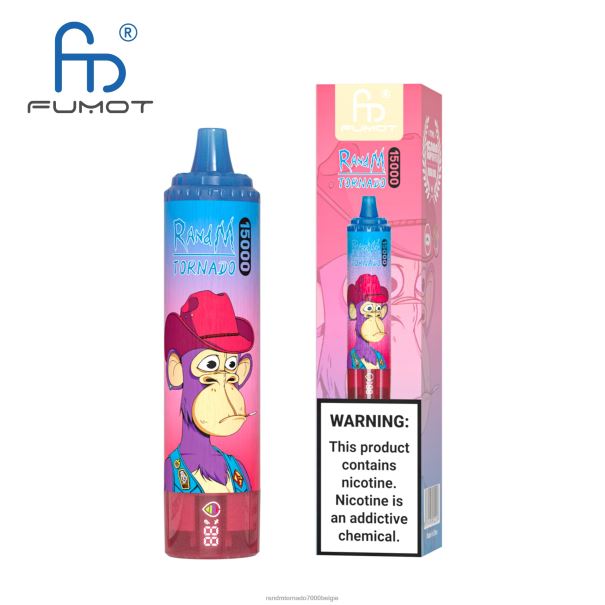 Fumot RandM Tornado 15000 vape-apparaat met batterij en ejuice-display versie 1 kers - RandM tornado prijs L0D2B24