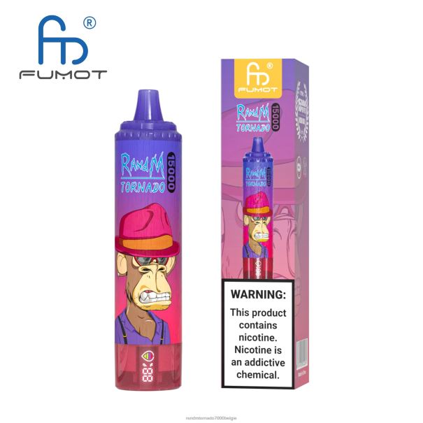Fumot RandM Tornado 15000 vape-apparaat met batterij en ejuice-display versie 1 kers - RandM tornado prijs L0D2B24