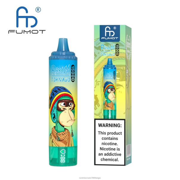 Fumot RandM Tornado 15000 vape-apparaat met batterij en ejuice-display versie 1 kers - RandM tornado prijs L0D2B24