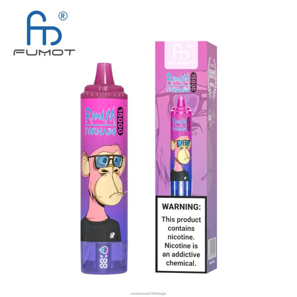 Fumot RandM Tornado 15000 vape-apparaat met batterij en ejuice-display versie 1 kers - RandM tornado prijs L0D2B24