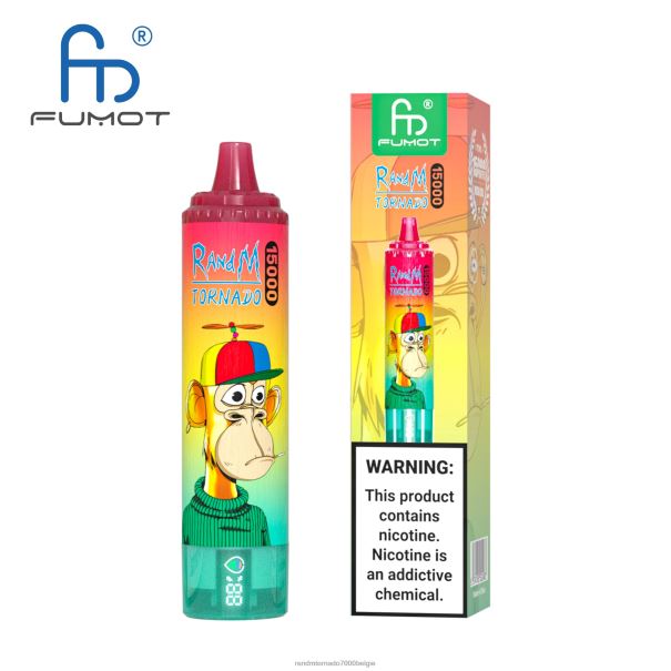 Fumot RandM Tornado 15000 vape-apparaat met batterij en ejuice-display versie 1 kers - RandM tornado prijs L0D2B24