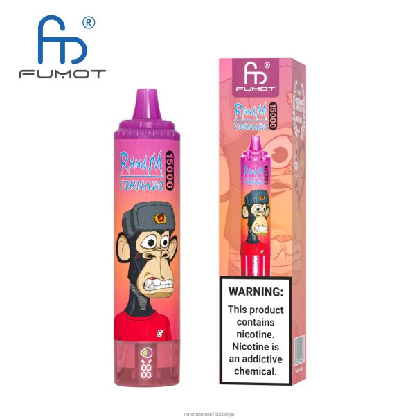 Fumot RandM Tornado 15000 vape-apparaat met batterij en ejuice-display versie 1 kers - RandM tornado prijs L0D2B24