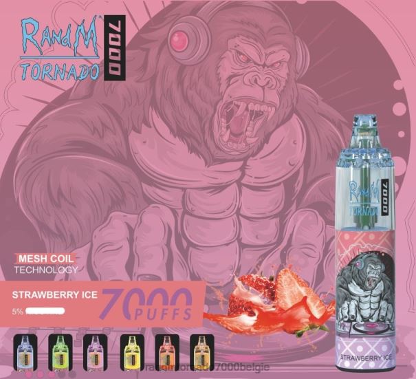 RandM Tornado 7000 vape-apparaat met luchtstroomregeling 1 st aardbeien ijs - RandM vape Antwerpen L0D2B183