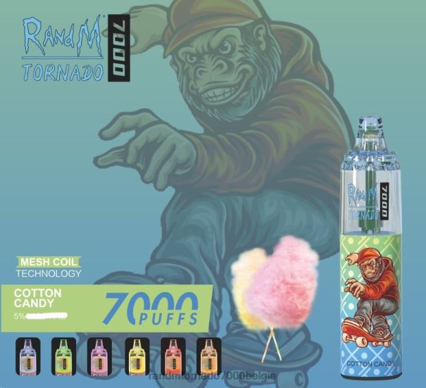 RandM Tornado 7000 vape-apparaat met luchtstroomregeling 1 st suikerspin - RandM vapes bestellen L0D2B181