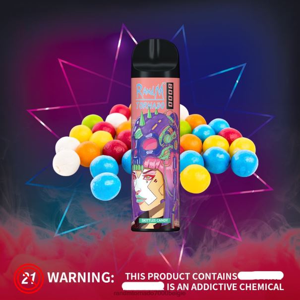 RandM Tornado 8000 vape-apparaat met luchtstroomregeling 1 st zure appel - tornado vape België L0D2B240