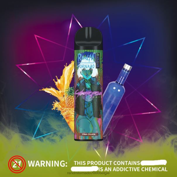 RandM Tornado 8000 vape-apparaat met luchtstroomregeling 1 st zure appel - tornado vape België L0D2B240