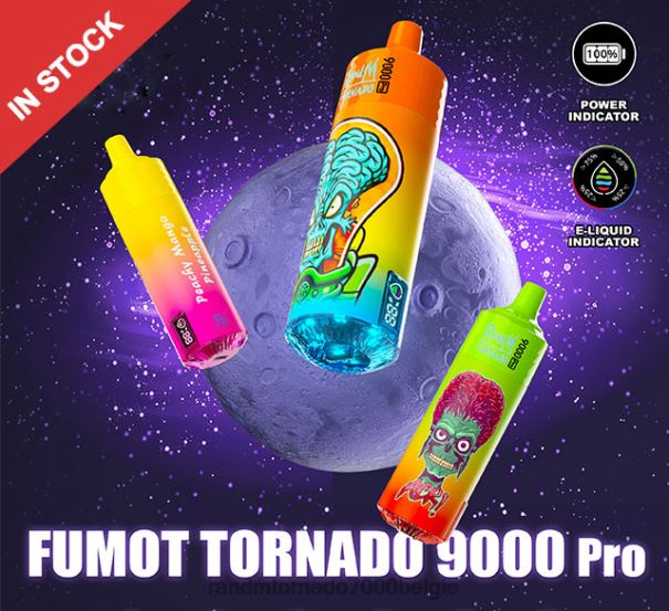 Fumot RandM Tornado 9000 pro vape-apparaat met batterij en ejuice-display versie 2 bosbes kers cranberry - RandM tornado prijs L0D2B204